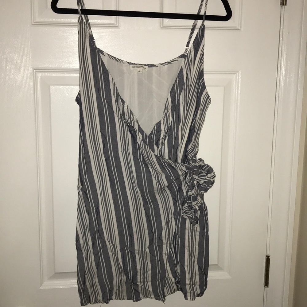 Striped blue and white dress